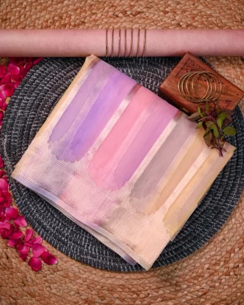 Banarasi Handloom Organza Silk Rangkat Saree