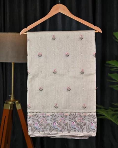 Chic Ivory Chanderi Silk Saree