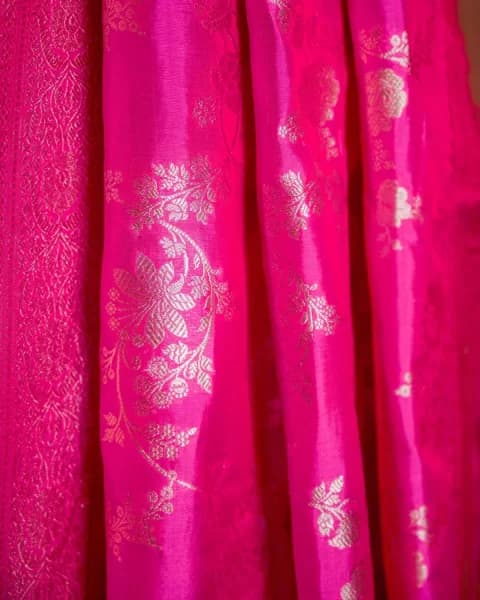 Delicate Rani Pink Banarasi Katan Silk Saree