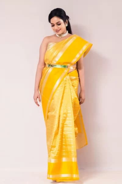 Radiant Yellow Tissue Banarasi Weave Saree