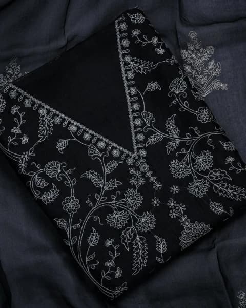 Black Organza Embroidery Suit Set