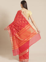 Weaved Red Colored Fancy Liva Saree