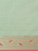 Weaved Seagreen  Heavy-Look Colored Liva Saree