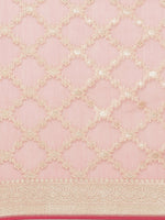 Weaved Pink Colored Elegant Liva Saree