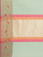 Weaved Seagreen  Heavy-Look Colored Liva Saree
