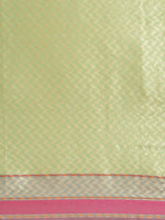 Weaved Geometrical Turquoise Colored Liva Saree