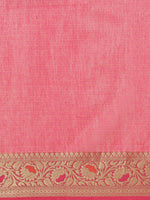 Weaved Pink Colored  Heavy-Look Liva Saree