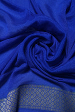 Woven Navy Blue Georgette Silk Sari- Traditional Jaal