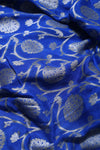 Woven Navy Blue Georgette Silk Sari- Traditional Jaal