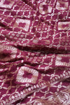 Woven Wine Georgette Silk Sari- Traditional Jaal Design