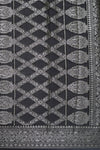 Woven Black Georgette Silk Sari- Traditional Geometrical Jaal