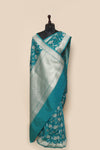 Fancy Banarasi  Green Silk Sari- Traditional Zari Jaal