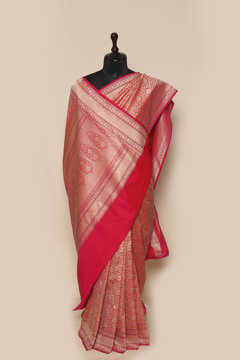 Fancy Banarasi  Pink Silk Sari- Tanchui Design