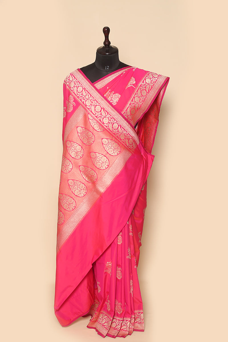 Fancy Banarasi  Pink Silk Sari- Persian Motif Inspired