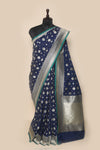 Fancy Banarasi  Navy Blue Silk Sari- Traditional Motif