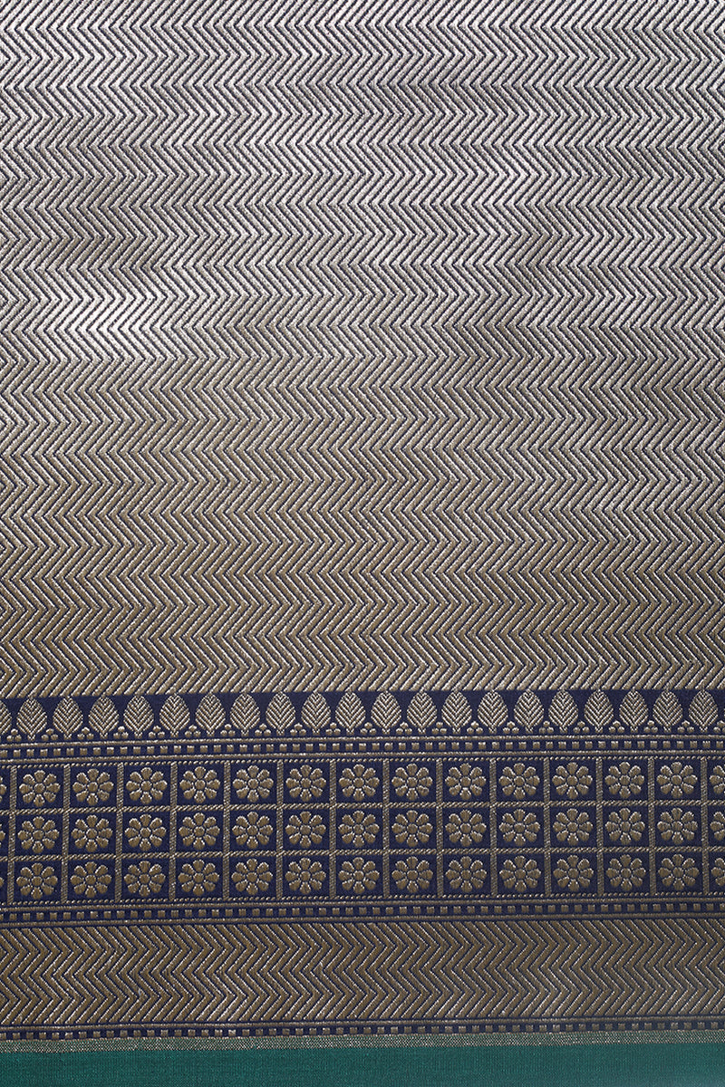 Fancy Banarasi  Navy Blue Silk Sari- Traditional Motif