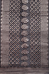 Georgette Silk Black Sari- Traditional Mango Butti
