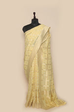 Georgette Silk Lemon Yellow Sari- Traditional Bandhani