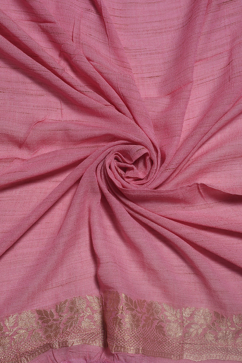 Georgette Silk Pink Sari- Traditional Motif