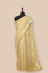 Georgette Silk Lemon Yellow Sari- Traditional Motif