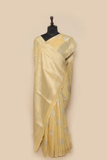 Georgette Silk Lemon Yellow Sari- Traditional Motif