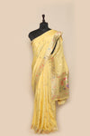 Georgette Chinia Silk Yellow Sari- Traditional Paithani