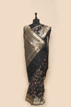 Fancy Banarasi  Black Silk Sari- Multi Jaal