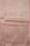 Woven Peach Kora Silk Sari- Traditional Jaal