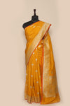Fancy Banarasi Mustard Silk Sari- Persian Motif Inspired