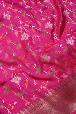 Fancy Banarasi  Pink Silk Sari- Multi Flower Jaal