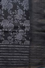 Black Chanderi Silk Suit Piece With Printed Munga Silk Dupatta